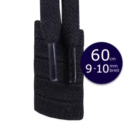 Schnürsenkel Schwarz flach 60cm 9-10mm breit | Collonil Flachsenkel